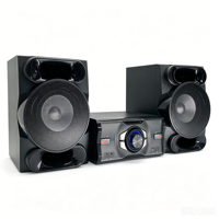 Système Hi-Fi portable 2.0 avec haut-parleurs en bois bleu, puissance de sortie élevée, idéal pour les soirées et le home cinéma – Meilleure vente