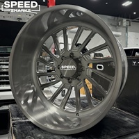 Jantes 22x14 24x14 26x14 8x165.1 8x6.5 chromées polies à déport profond pour Dodge Ram 2500 pour GMC Sierra 3500HD Monobloc personnalisé