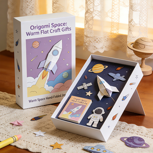 Ensemble d'<span class=keywords><strong>origami</strong></span> en carton fait main pour enfants - Jouets d'<span class=keywords><strong>origami</strong></span> en papier éducatifs et amusants avec boîte de matériaux DIY personnalisable (thème carton) - Product Image 1
