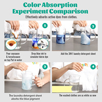 Tablettes de lessive concentrées solides anti-transfert de couleur, détachant, absorbeur de couleur, adoucissant, trois-en-un, faible mousse, pour eau froide et chaude