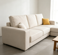 Canapé d'angle modulable en chenille crème en forme de L, canapé en tissu moderne pour salon, appartement, meubles de maison
