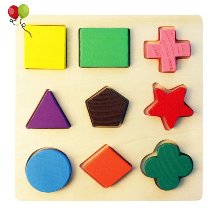 Geometrische Holzformen Montessori Puzzle Sortieren Mathe Ziegel Vorschule Lernen Lernspiel Baby Kleinkind Spielzeug KD2108