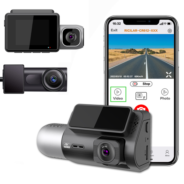 Factory Direct Wifi Real 4K WDR Car Dash Cam  Recorder 3 Channels with SONY Sensor
