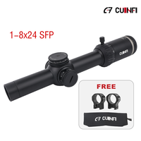 Lunette de tir compacte LPVO 1-8x24 SFP avec réglage multi-luminosité, pour tir en extérieur, chasse tactique, avec accessoires de chasse gratuits