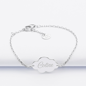 <strong>Personalised</strong> Engraved Gold Plated Custom <strong>Name</strong> <strong>Bracelet</strong> Women Jewelry Stainless Steel Gold Chain Friendship Cloud Charm <strong>Bracelet</strong> - Product Image 2