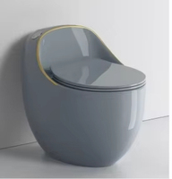 Cuvette de toilettes de luxe en céramique, 1 pièce, forme œuf, avec siphon en S, siège chauffant et désodorisation automatique