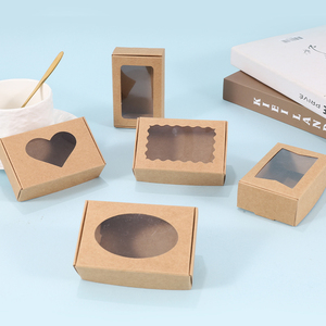 Boîte à pâtisserie <span class=keywords><strong>rectangulaire</strong></span> en carton blanc écologique avec fenêtre transparente, boîte à gâteau en kraft, boîte cadeau pour gâteau, biscuit - Product Image 5