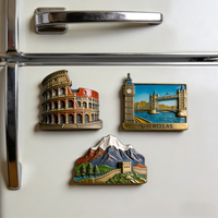 Aimant de réfrigérateur en métal émaillé 3D personnalisé, OEM, écologique, plaqué, souvenir de voyage, design moderne