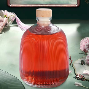 Botella de bebida de vidrio transparente de 375ml, tapa de corcho, serigrafía plana de flor de melocotón para licor jugoso, vino, <span class=keywords><strong>whisky</strong></span>, Vodka, Tequila - Product Image 5