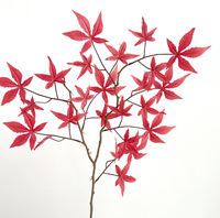 Feuilles d'érable artificielles en soie de feuilles rouges de haute qualité pour la décoration intérieure