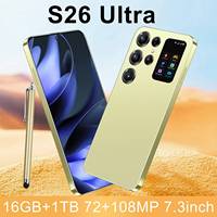 Teléfono Inteligente Super Android S26 Ultra 5G Desbloqueado Hecho en China, Pantalla OLED de 144Hz, Cámara de 108MP, Doble SIM, 16GB de RAM, 1TB de Almacenamiento
