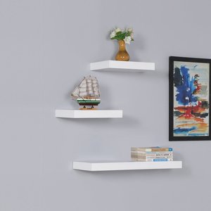 Rustik duvar rafları kolay kurulum MDF ahşap yüzen raflar ev mobilya için kalın ahşap duvar rafı oturma odası - Product Image 5