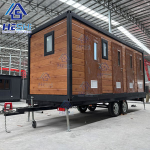 Remolque barato contenedor prefabricado casa pequeña en rueda de acero ligero prefabricado portátil hogar Casas prefabricadas - Product Image 1