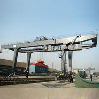 Grue portique conteneurisée sur rail 40t, boîte de vitesses motorisée, hauteur de levage 30m, portée 7,5-40m, voie fixe, fonctionnement fluide, pour manutention ferroviaire