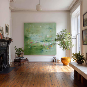 B & C nghệ thuật vẽ tranh phong cảnh vườn nước hoa trừu tượng làm bằng tay - Product Image 3