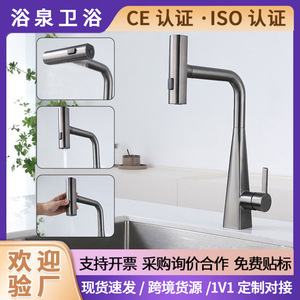 Stainless Steel Pull Out Faucet Single Handle Deck <b>Mounted</b> Modern Ceramic Valve Core Kitchen Sink Dishwasher Balcony Use - Product Image 4
