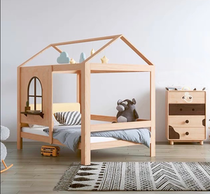 <span class=keywords><strong>Lit</strong></span> d'enfant simple superposé en bois massif <span class=keywords><strong>Lit</strong></span> <span class=keywords><strong>surélevé</strong></span> dans les arbres Facile à assembler avec fenêtre Style moderne - Product Image 3