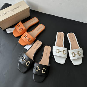 Sandalias planas hechas a mano de verano para mujer, zapatos de moda para mujer, zapatos deslizantes informales con placa deslizante para mujer - Product Image 2