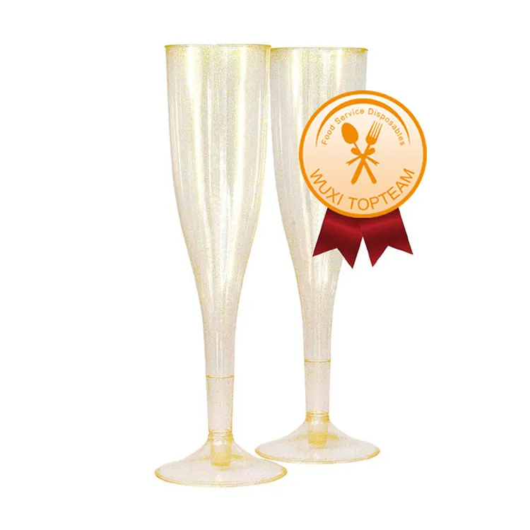 Custom white rose pink plastic set glasses for wine disposable unbreakable plastic wine glass champagne flute