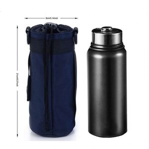 Custom Oxford Outdoor Water Bottle Cooler Holder Cycling Hiking Camping Water Bottle <b>Drawstring</b> <b>Pouch</b> with Handle - Product Image 5