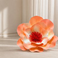 Fleur artificielle géante en papier, tête de coquelicot lumineuse à LED orange, pour décoration d'événements de mariage, présentation florale commerciale
