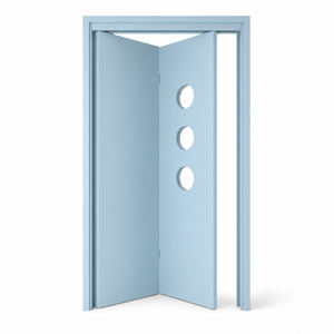 <span class=keywords><strong>Porte</strong></span> pliante plate sans rail en aluminium avec <span class=keywords><strong>hublot</strong></span> circulaire pour intérieur – Fourniture B2B - Product Image 3