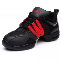 Chaussures de sport modernes de danse jazz respirantes à lacets avec doublure en coton pour femmes, idéales pour la pratique du tennis