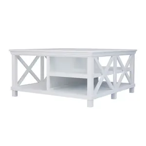 Mesa de <span class=keywords><strong>Centro</strong></span> Rectangular con Tapa de Cristal, Diseño Moderno para Sala de Estar, Mesa Auxiliar para Sofá, Venta Especial - Product Image 4