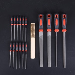 17PCS cao cấp công nghiệp lớp T12 thả giả mạo hợp kim thép tập tin công cụ thiết lập 4 tập tin lớn 12pcs kim tập tin 1 bàn chải DIY Carry trường hợp - Product Image 1