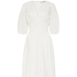 Robes longues maxi en lin 100% rétro, col cœur, manches bouffantes vintage personnalisées, qualité supérieure, décontractées, OEM - Product Image 6