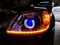 VAHID 5D Crystal Angel Eyes I8-U, Luces de Circulación Diurna LED DRL de 2.5 Pulgadas WRGB, Anillos Halo Universales, Control por Aplicación, Resistentes al Agua