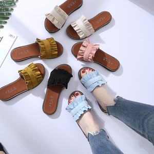 Stsdnd8 — chaussures pour femmes, pantoufles, nu-pieds de plage, tongs à volants, loisirs, printemps et été 2022 - Product Image 4