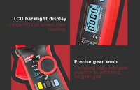 UNI-T Mini NCV True RMS AC DC voltase arus otomatis, kapasitansi VFC Multimeter penjepit UT210E