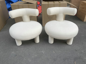 Fauteuil Engel Olga en tissu Teddy moderne et créatif pour chambre à coucher, fauteuil en velours d'agneau pour hôtel - Product Image 6