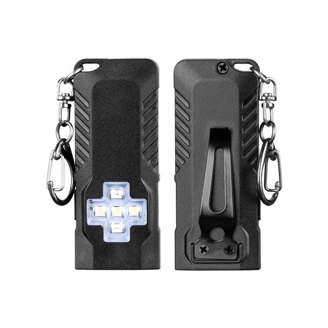 Outdoor Portable EDC Mini Keychain Flashlight ABS Waterproof IP44 USB Rechargeable Adjustable Beam Dimmable Camping Emergency