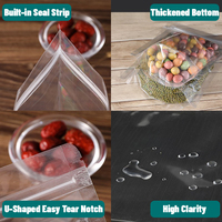 Sachet Doypack PE transparent recyclable sablé, auto-scellant à fermeture éclair, impression héliogravure, pour thé, direct usine