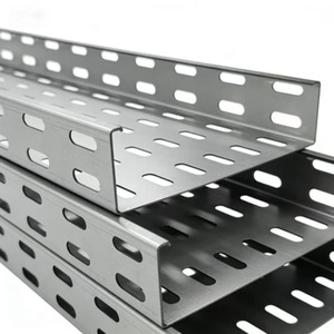 Caisse à câbles perforée à excellente ventilation, à trous ronds, en acier galvanisé pour la dissipation thermique - Product Image 1