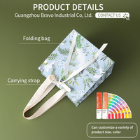 Sacs cadeaux en papier à imprimé floral personnalisé avec poignées en ruban, sacs de shopping de luxe recyclables pour mariage/fête, OEM ODM