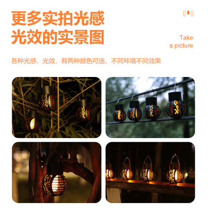 Solar Garden <b>Lights</b> Outdoor Hanging <b>LED</b> Decorative Lanterns Waterproof Solar Powered Patio Yard Balcony Decoration - Product Image 2