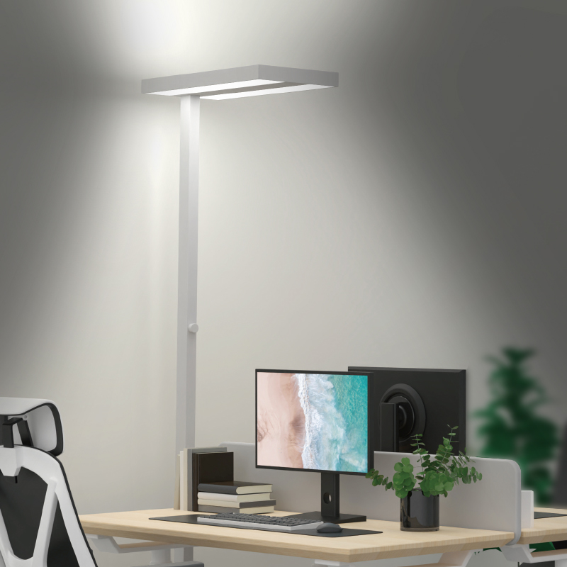 60W LED Free Standing Floor Lamp Modern Design with up and Down Lighting for Office Work Reading Study Metal Shade