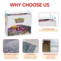 Boîtier de Présentation Coulissant en Acrylique pour Cartes Pokémon et Boosters ETB Elite Trainer Box avec Couvercle