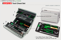 Ensemble de boîte à outils TOPTUL de haute qualité GCAZ0039 63 pièces, finition chromée satinée