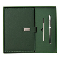 Business-Logo-Briefpapier Luxus-Notizbuch und Stift-Geschenkset aus PU-Leder, personalisiert