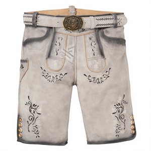 Shorts en daim de vachette brodés, style Lederhosen, pour hommes, sur mesure, pour l'Oktoberfest bavarois. - Product Image 1