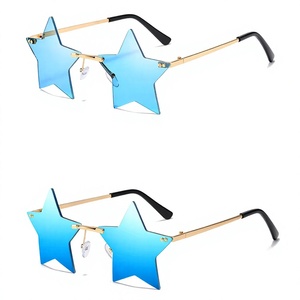 PC Lens Star Sunglasses Rimless Unisex Trendy UVproduction Party Vintage Style Multi Color Fashion <b>Eyewear</b> - Product Image 1