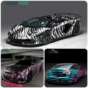 Vinilo para Rotulación de Autos con Diseño Camaleón Verde Cromo, Rollo de 5 pies x 75 pies, Diseño Personalizado en Línea, Vinilo para Rotulación de Autos con Diseño de Piel de Zebra Rosa Violeta - Product Image 2