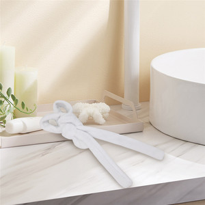 Attaches pour cheveux pour femmes, nœud en tissu, multifonction, décontracté, rose, bleu, blanc, imprimé léopard - Product Image 4