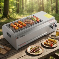 Barbecue au gaz en acier inoxydable robuste DanFuQi, réduction du bruit, nettoyage facile, équipement de cuisine commercial