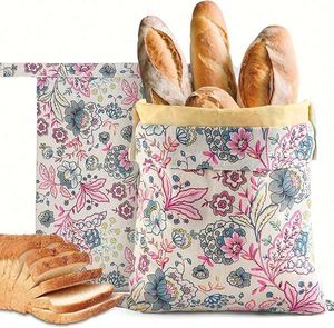 Sacs de conservation recyclables en coton biologique doublés de cire d'abeille de 17 po x 13 po pour le levain et le pain fait maison - Product Image 1