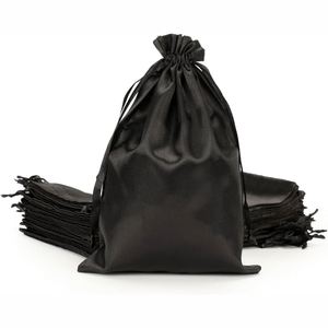 Pochette en satin haut de gamme réutilisable avec cordon de serrage pour extensions capillaires, lingerie et autres articles, idéale pour la vente en gros et la protection contre la poussière - Product Image 2